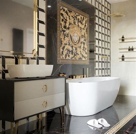 pavimenti versace solid gold|versace ceramics bathroom.